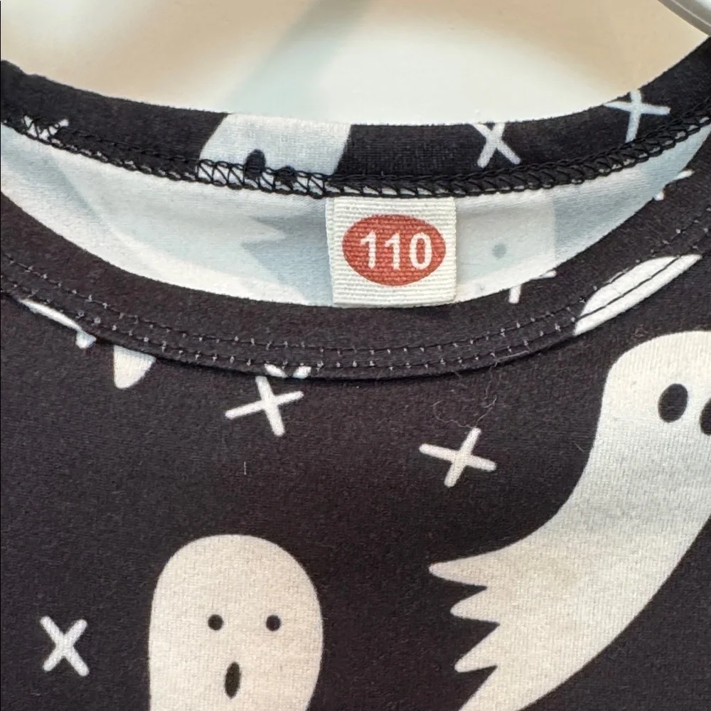 Spooky Ghost Kids Halloween Costume Dress - Black and White